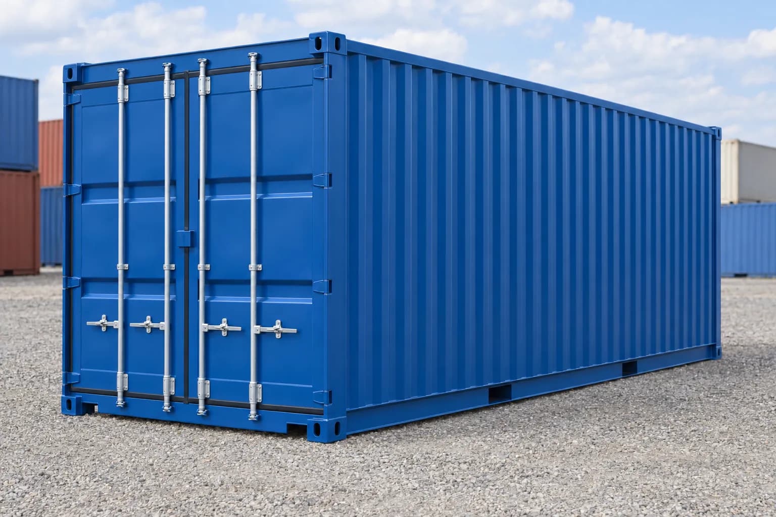 Container 20ft one-trip, three-quarter view