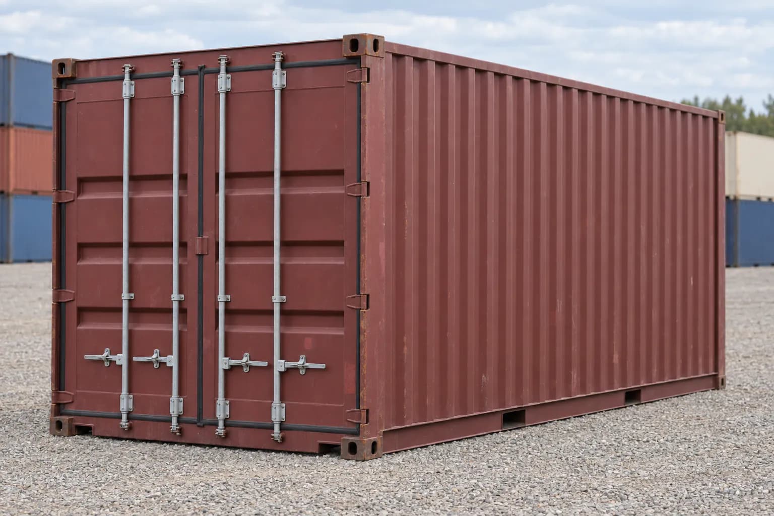 Container 20ft cargo-worthy, three-quarter view