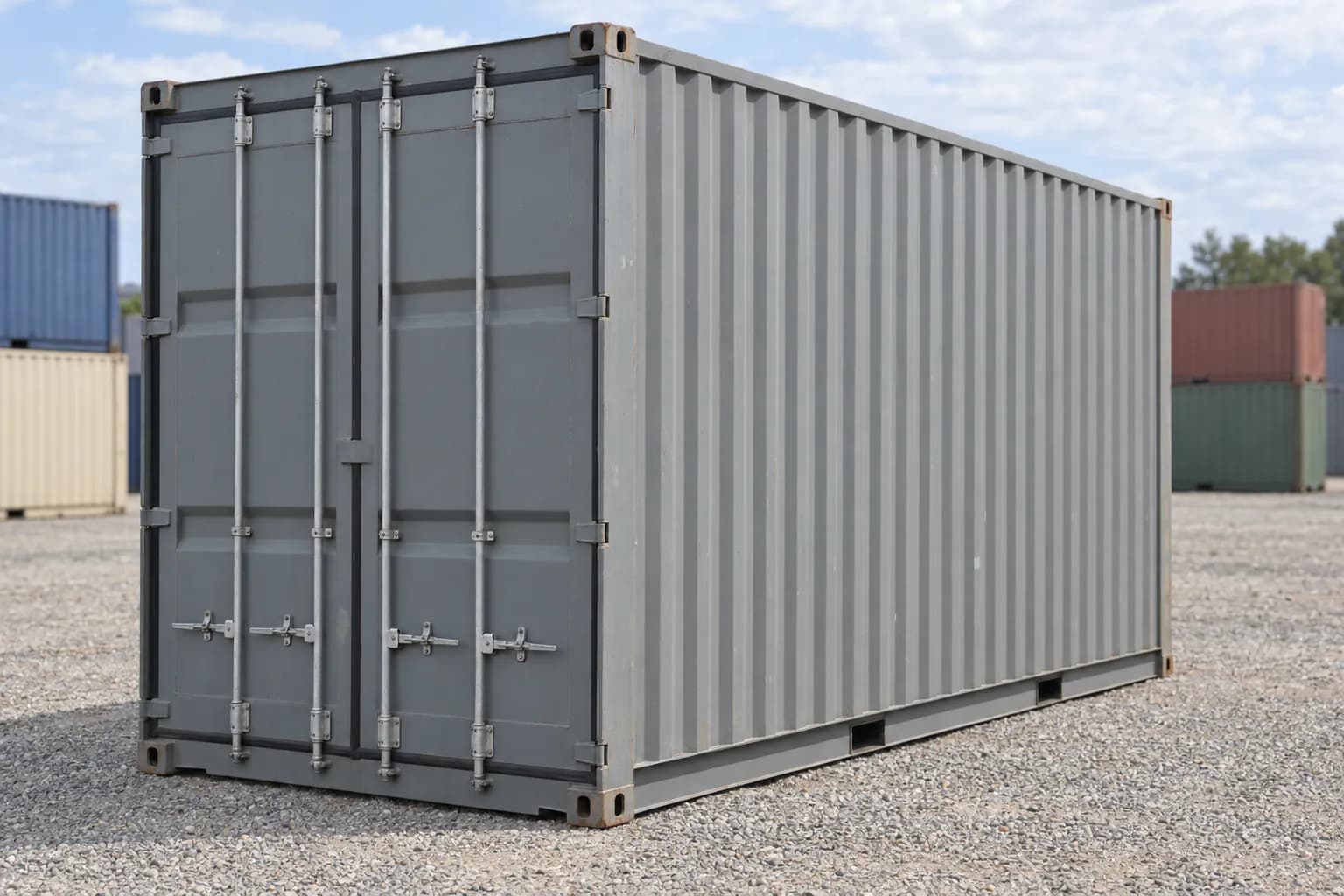 Container 20ft High Cube cargo-worthy, three-quarter view