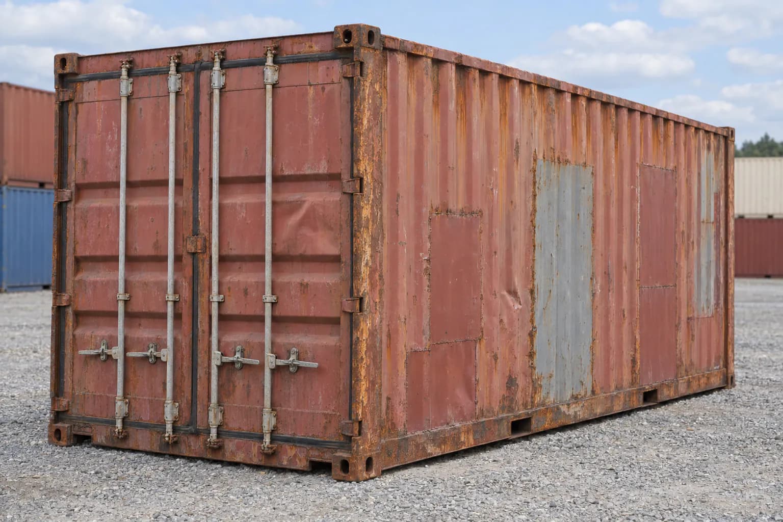 Container 20ft used as-is, three-quarter view