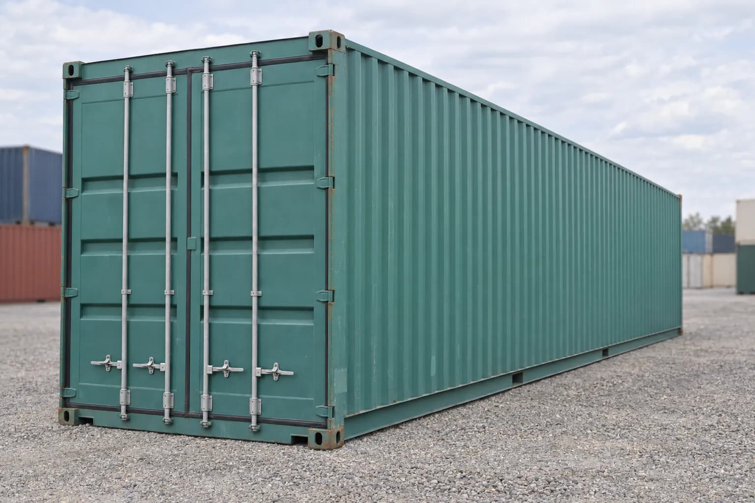 Container 40ft High Cube cargo-worthy, three-quarter view