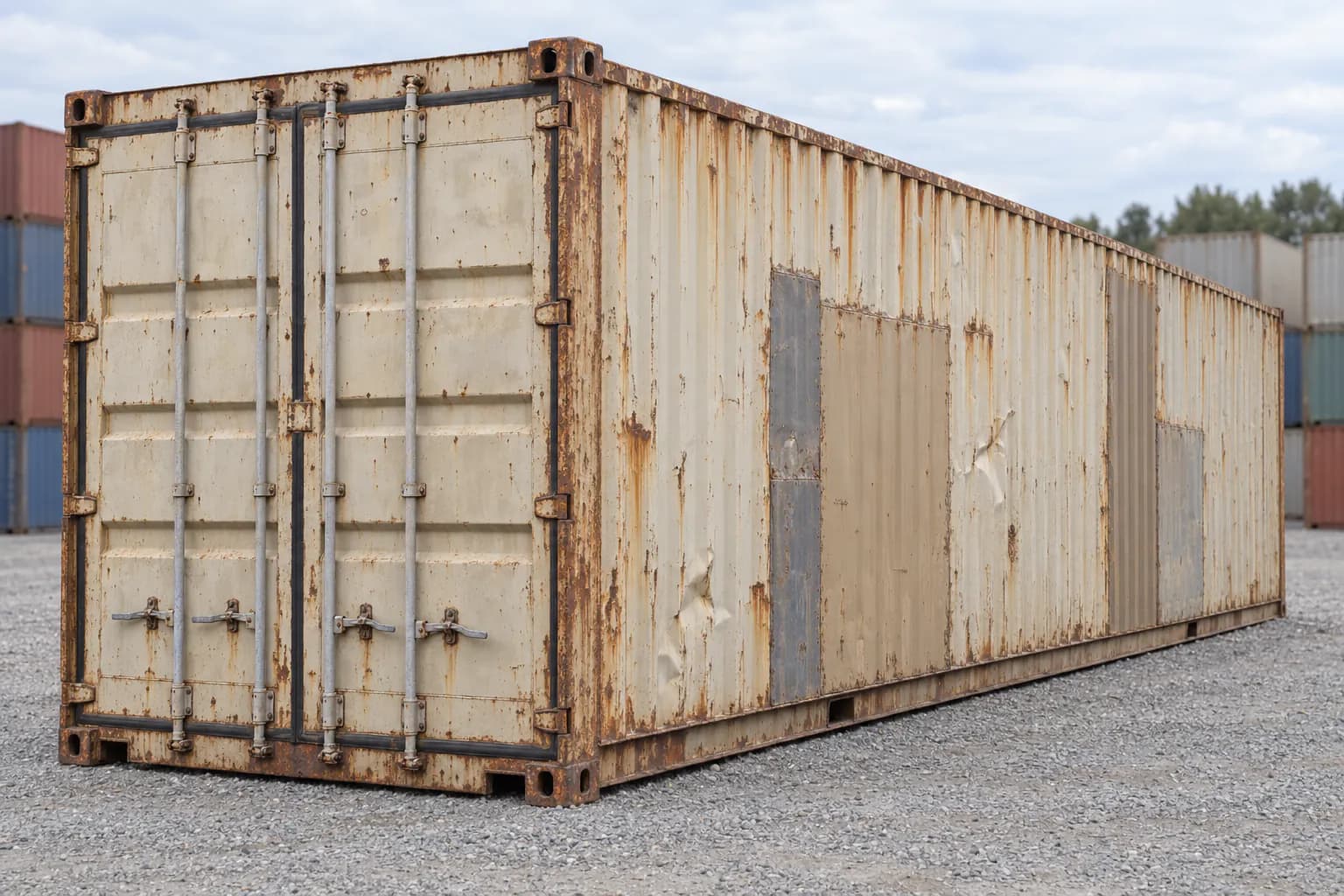 Container 40ft used as-is, three-quarter view