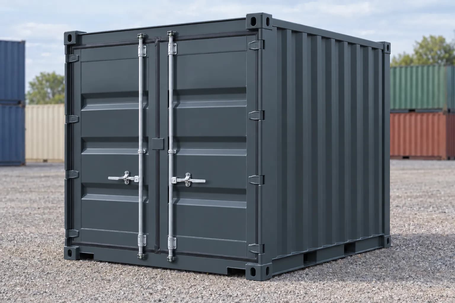 10ft new (one-trip) shipping container, anthracite grey RAL 7016